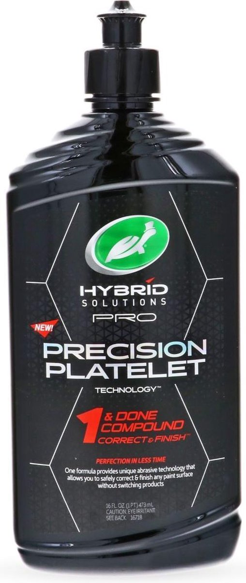 Turtle Wax Hybrid Solutions Pro 1 composé composé - technologie de meulage unique pour chaque surface peinte - pour la correction et la finition - une formule - mélange breveté d'abrasifs de haute qualité - 473 ml
