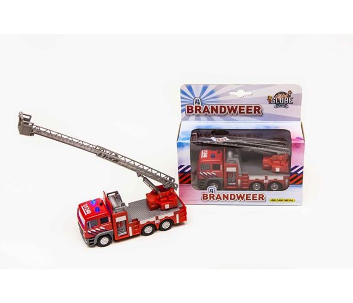 Camion échelle de pompiers moulé sous pression globe pour enfants nl, 16 cm