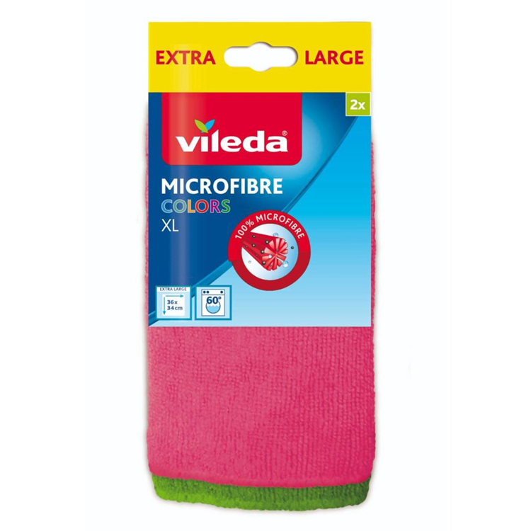 Vileda chiffon microfibre couleurs xl 2 pièces | 5 pièces