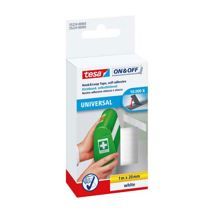 Tesa Velcro on off autocollant blanc