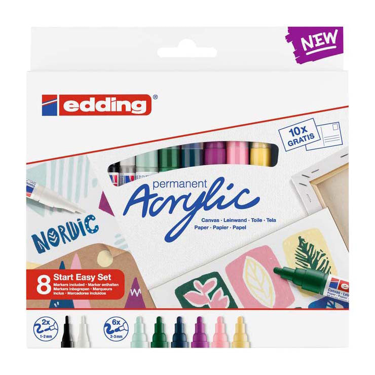 Kit de démarrage pour marqueur acrylique Quantore edding