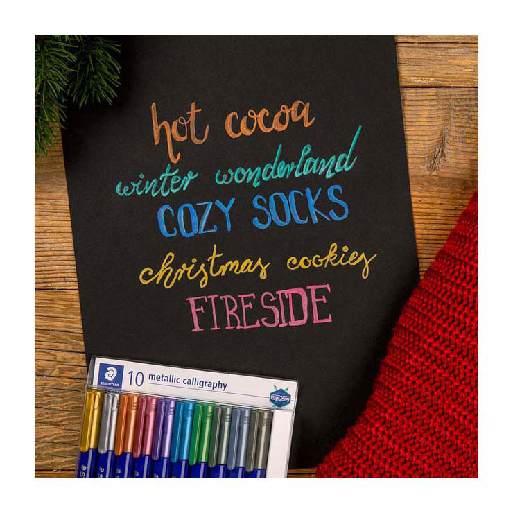 Ensemble métallique de stylos de calligraphie Quantore - 10 couleurs