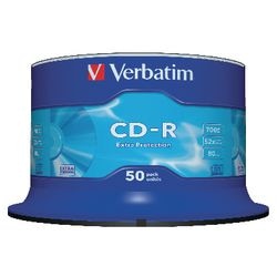 Axe de protection supplémentaire du CD-R 700 Mo verbatim 52x 80 min. 50 pièce
