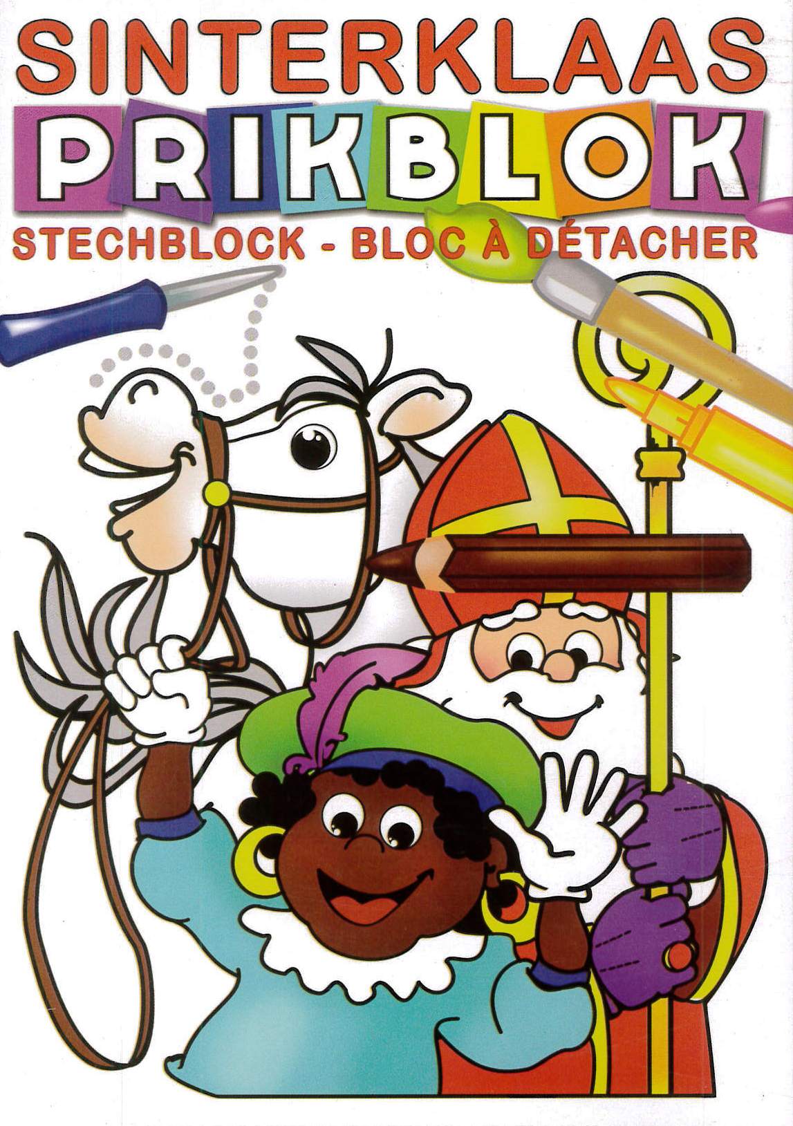 Bloc à épingles Sinterklaas avec aiguille et coussin à piquer.
