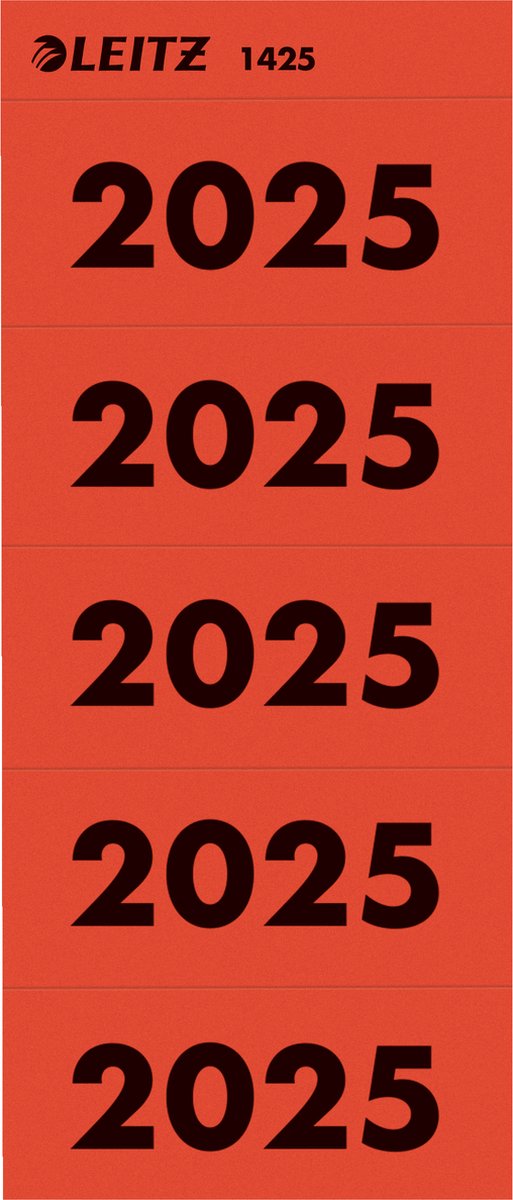 Étiquette de dos Leitz 2025 - autocollante - 100 pièces - rouge