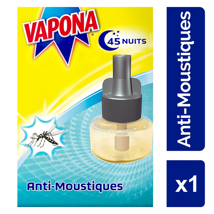 Recharge bouchon anti moustique Vapona - contrôle insectes - 45 nuits