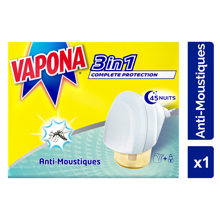 Bouchon anti moustique Vapona - contre les moustiques et moustiques tigres - protection efficace - durable - contrôle des insectes - 45 nuits