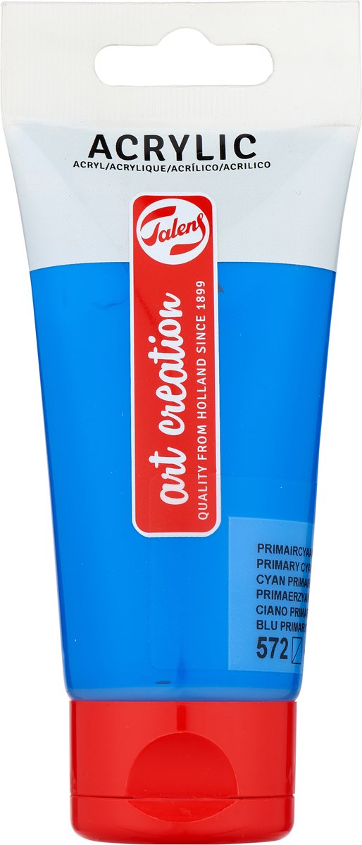 Talens art création peinture acrylique tube 75ml cyan primaire 572