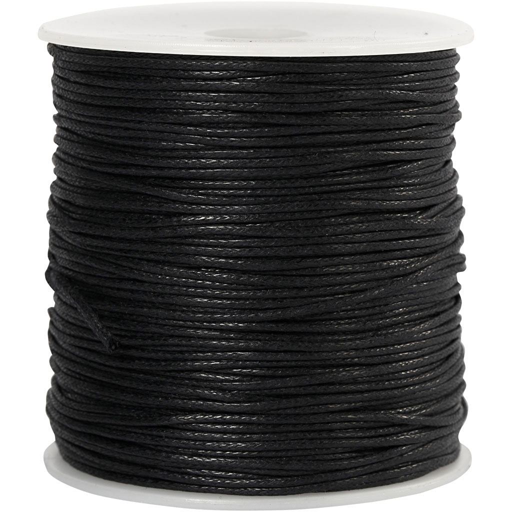 Cordon en coton Creativ company, épaisseur 1 mm, noir, 100 m 1 boîte