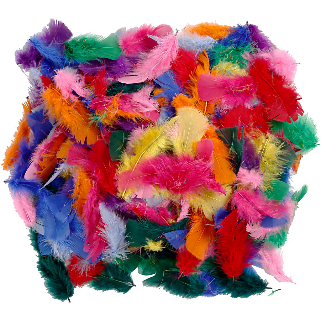 Plumes d'entreprise Creativ de différentes couleurs 7-8cm, 50gr