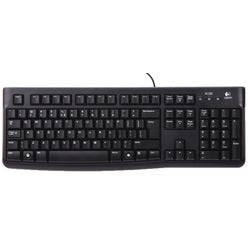 Clavier Logitech k120 pour entreprise (noir, disposition européenne (qwerty), dôme en caoutchouc, 100%)