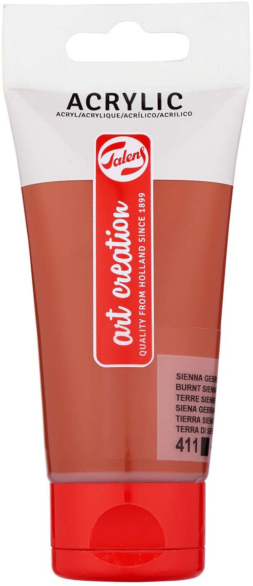Talens art création peinture acrylique tube 75ml terre de sienne brûlée 411