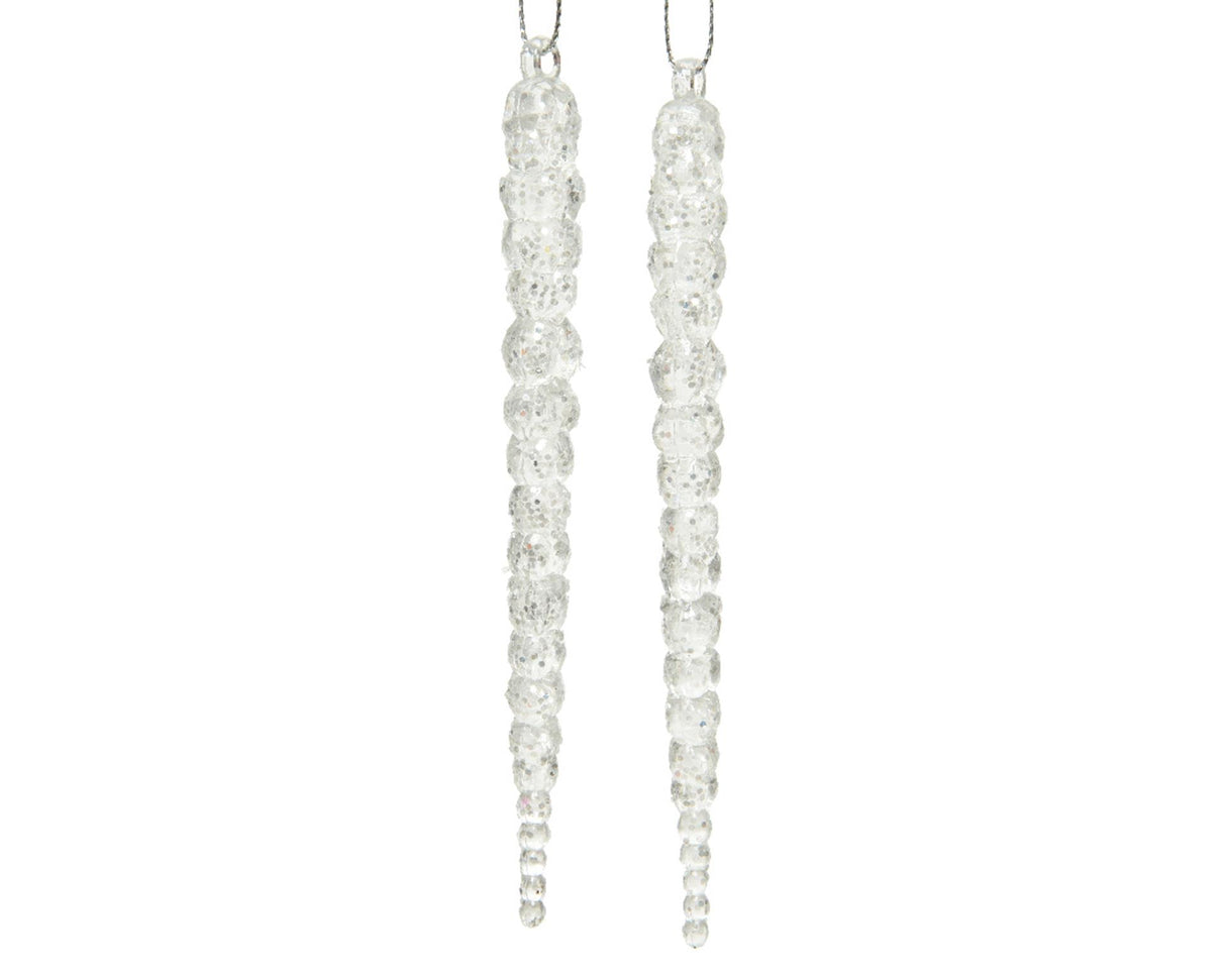 Decoris Pendentif de Noël glaçon paillettes 14cm 2 pcs.