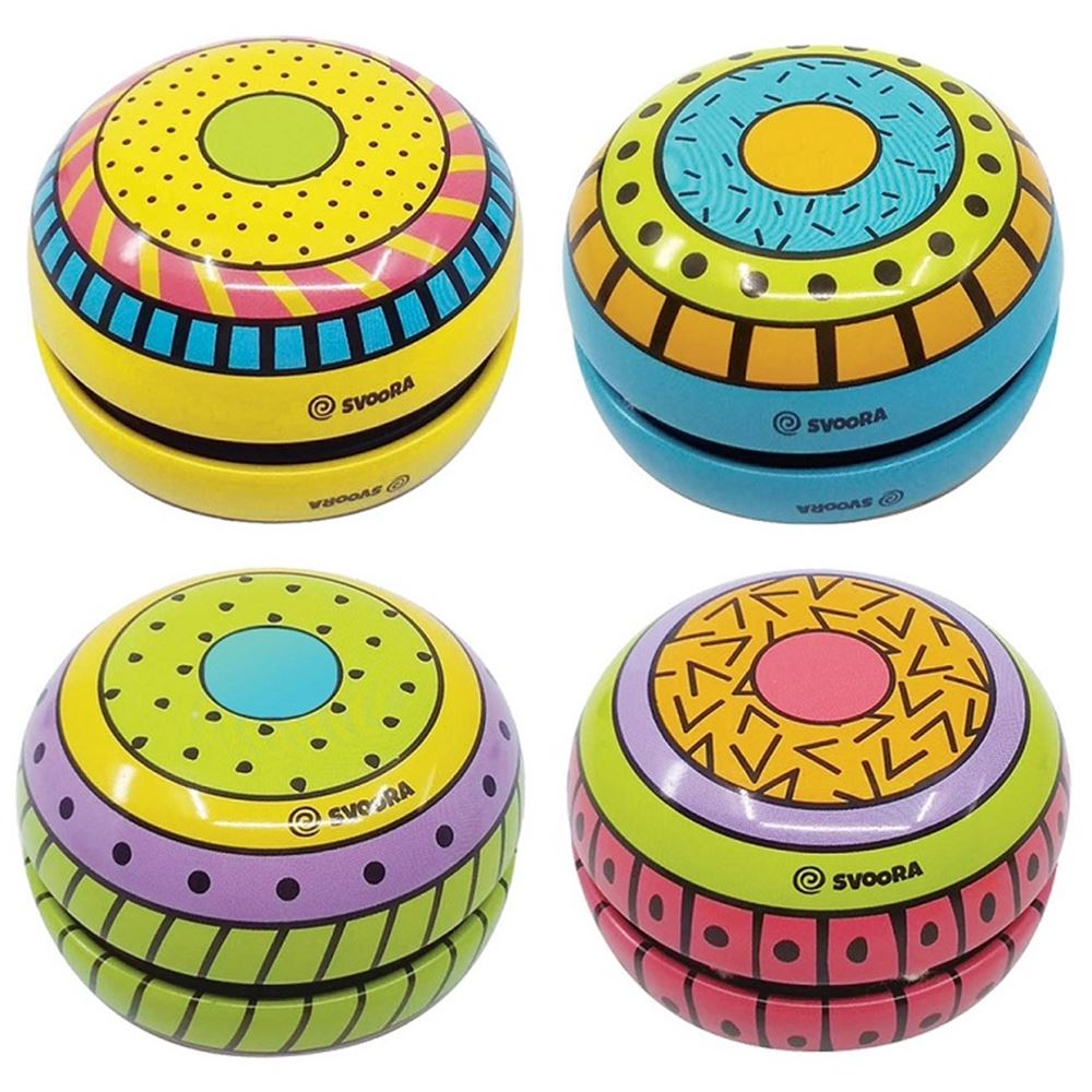 Tin yo-yo's. funky party. 3 assortie. 6+