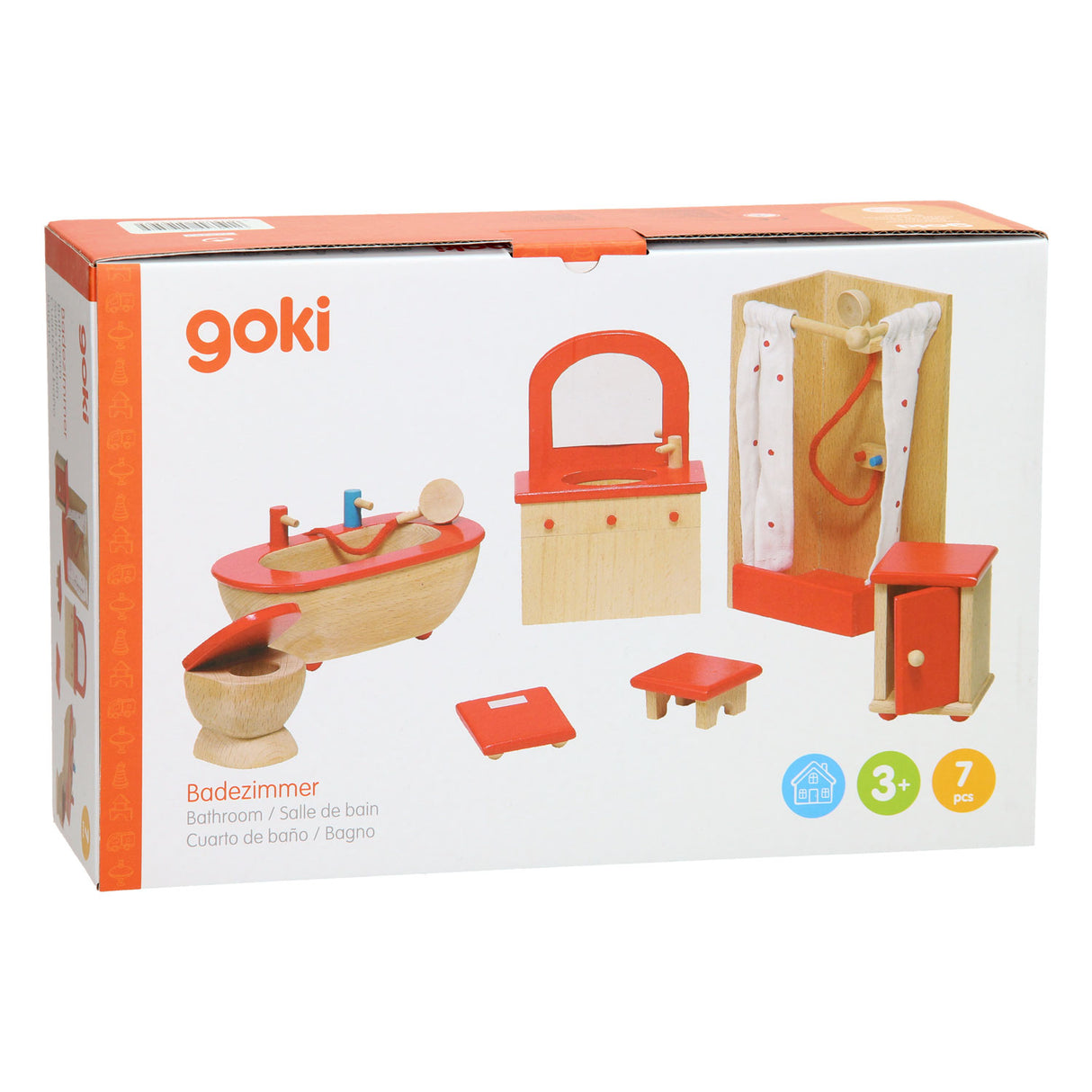 Salle de bains de meubles de maison de poupée Goki