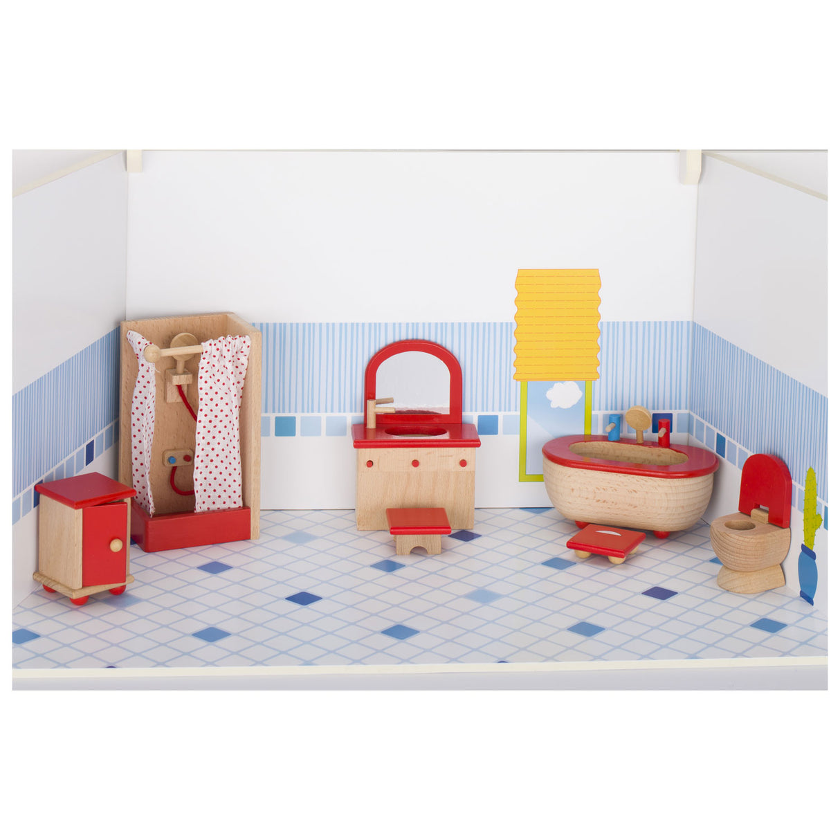 Salle de bains de meubles de maison de poupée Goki