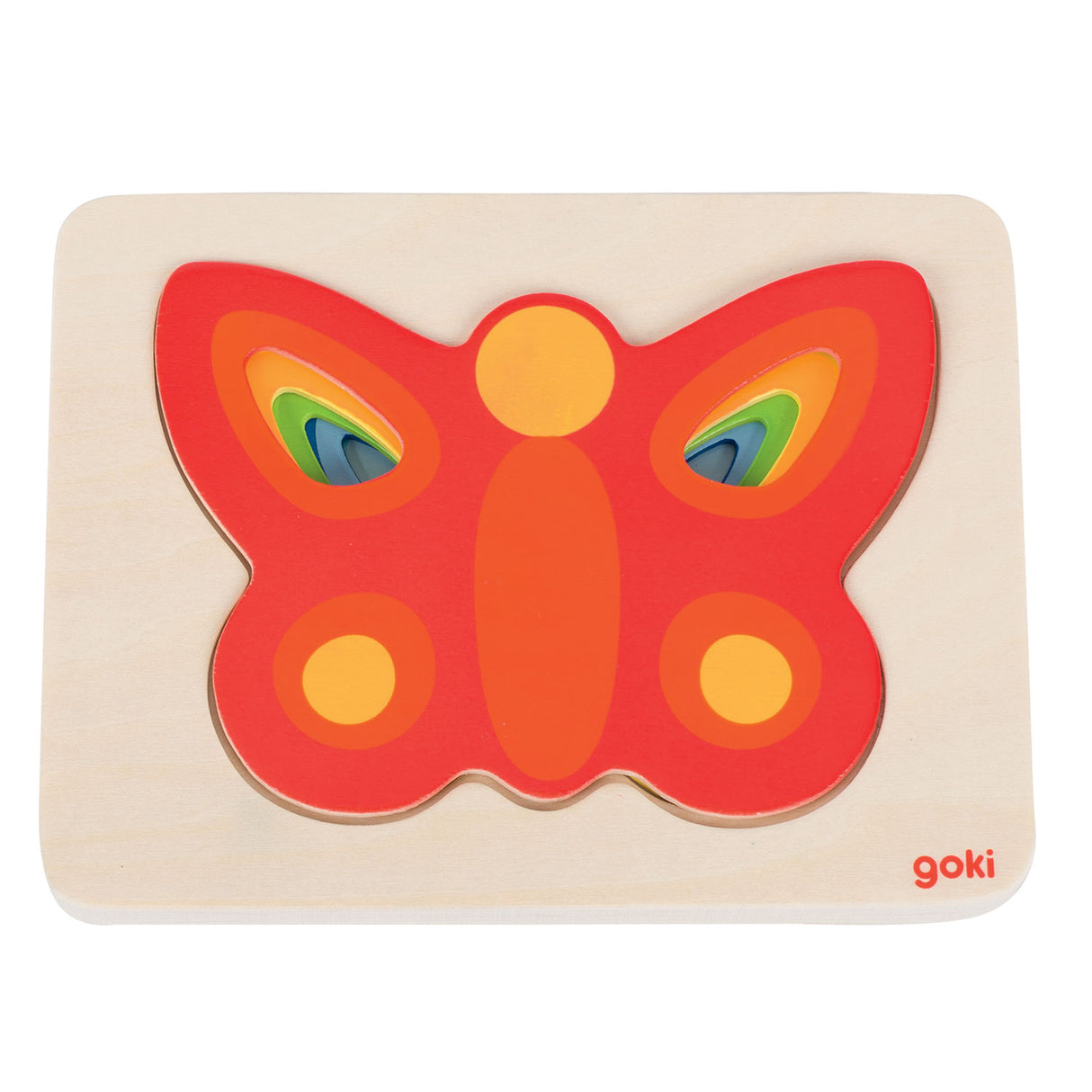 Goki layer puzzle papillon, 5 couches