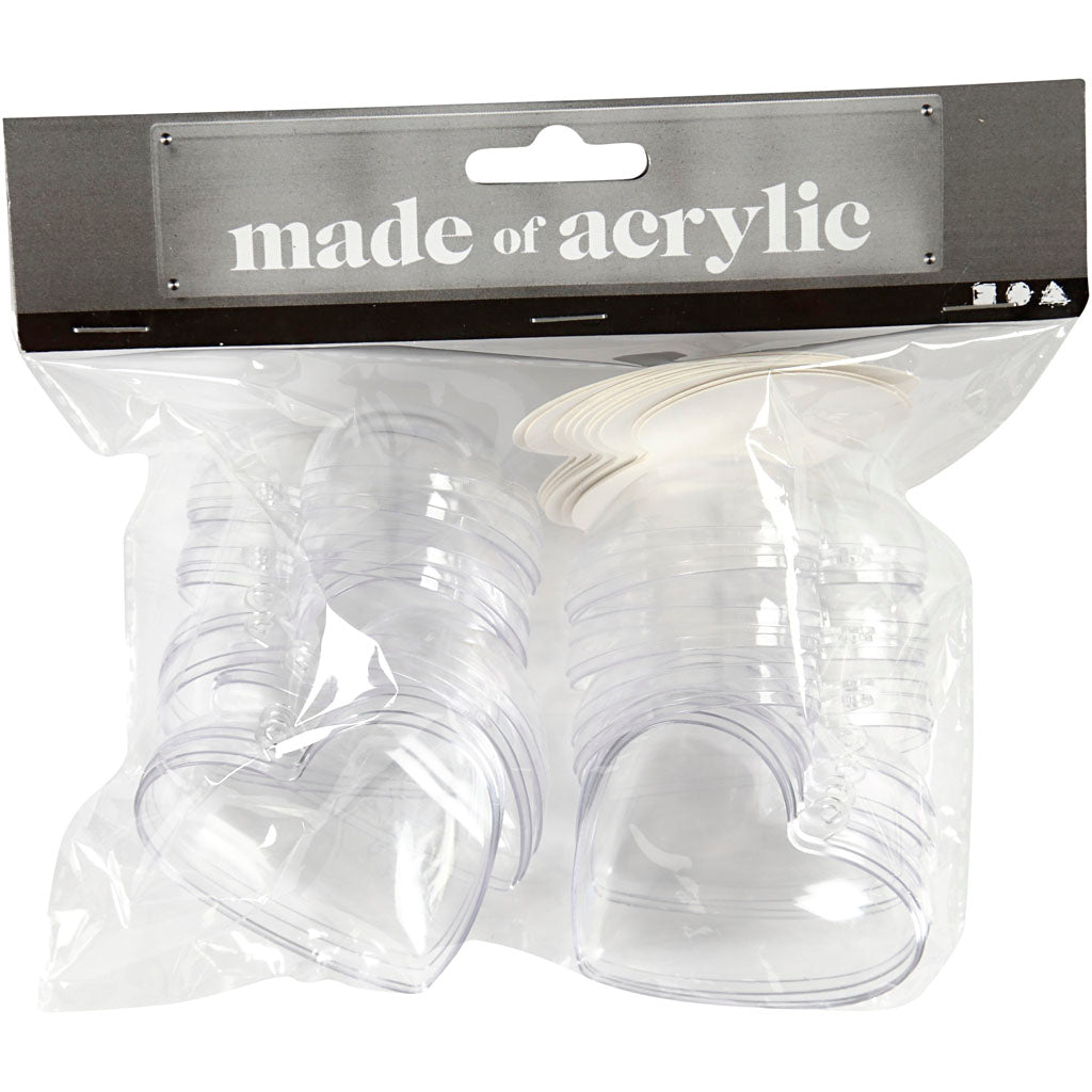 Coeur déco d'entreprise Creativ, h : 6,5 cm, transparent, 10 pièces 1 boîte