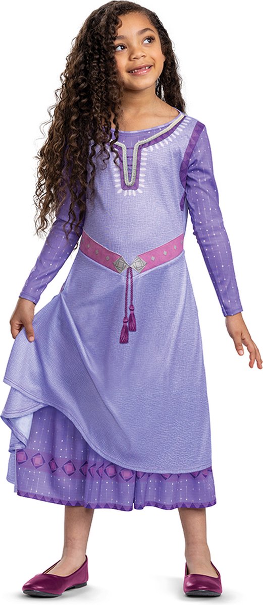 Déguisement Disney - wish, robe asha deluxe, taille m (7-8 ans), fille
