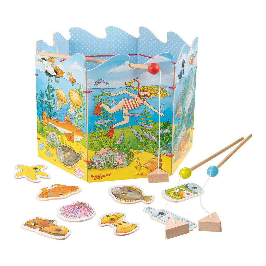 Goki jeu de pêche bois 30 cm multicolore