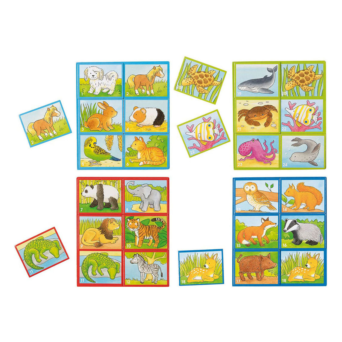 Goki Wooden Lotto Game Animaux, 28dlg.