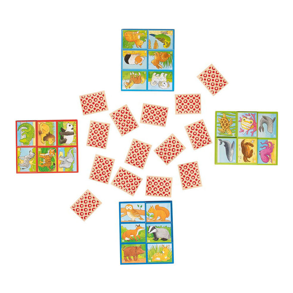 Goki Wooden Lotto Game Animaux, 28dlg.