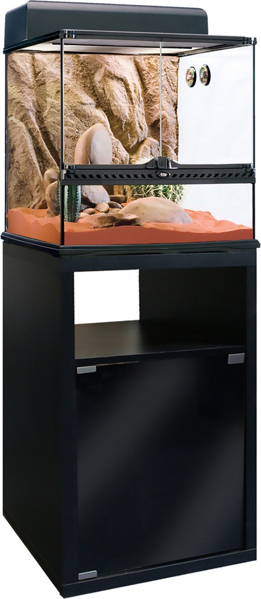 Exo terra - terrarium - reptiles - armoire de terrarium 45x45x70cm noir - 1pc