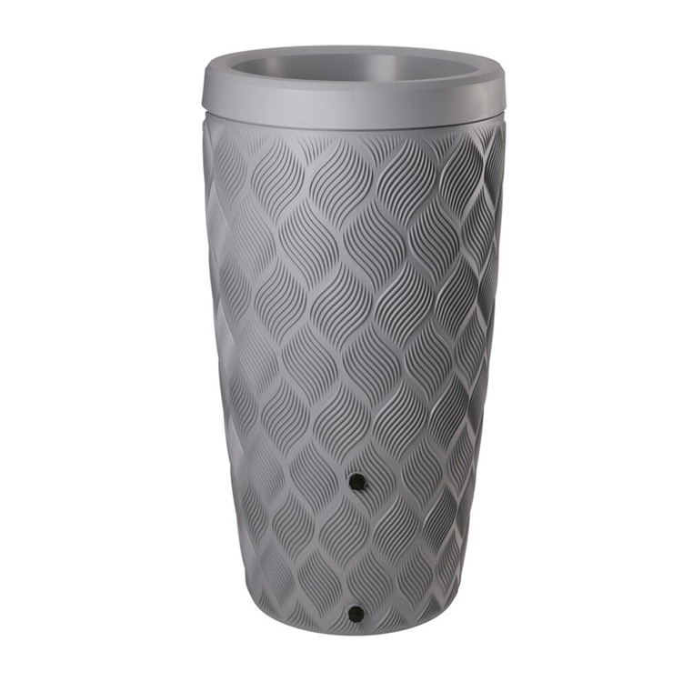 Baril de pluie Flow gris platine 240l incl. planteur