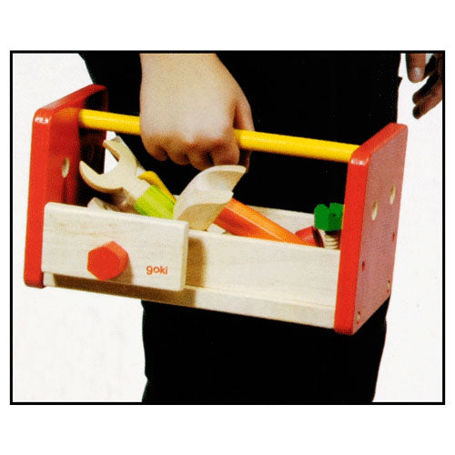 Banc de travail en bois Goki et boîte à outils 2in1