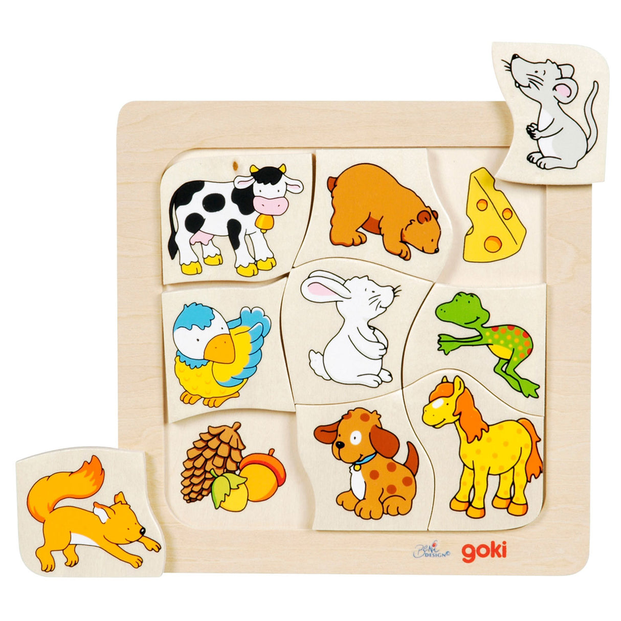Goki Wooden Jigsaw? Qui mange quoi?
