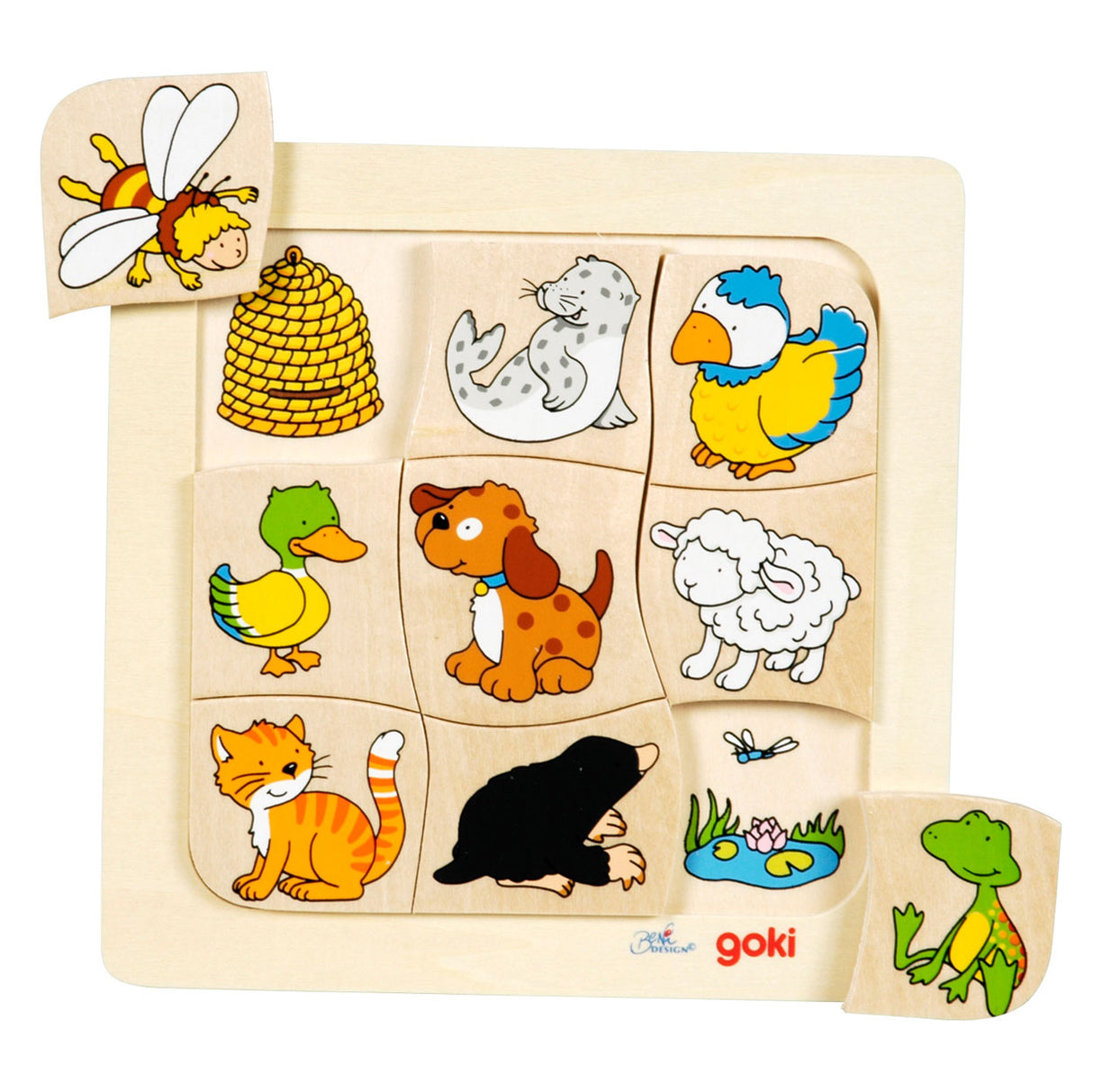 Goki Wooden Jigsaw? Qui vit vrai?