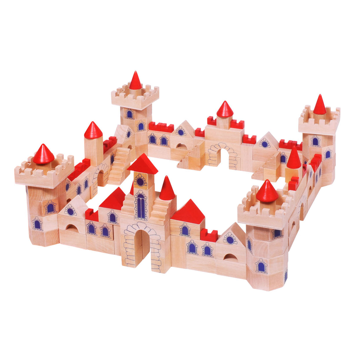 Château de blocs de construction en bois Goki, 145 pièces.