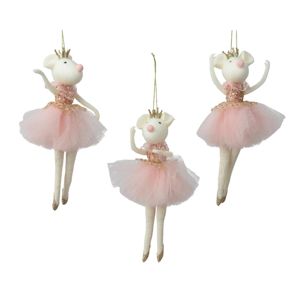 Decoris Pendentif de Noël souris polyester 9x4x19,5cm