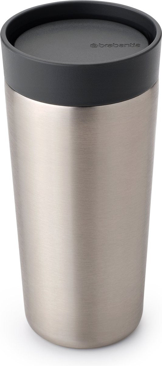 Brabantia make take tasse thermos - tasse à café à emporter - 360 ml - gris foncé
