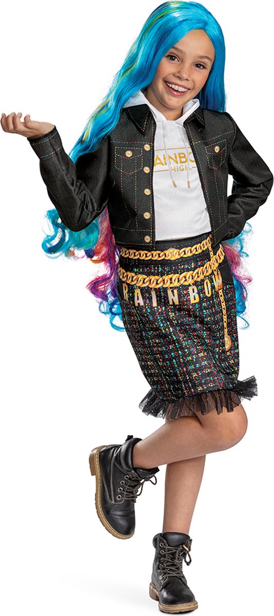 Déguisement arc-en-ciel haut (mga), costume amaya classique, taille xs (3-4 ans), fille