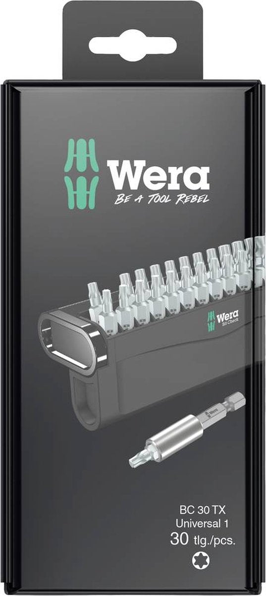 Wera bit-check 30 tx universel 1 sb 05057900001 jeu d'embouts Torx 30 pièces