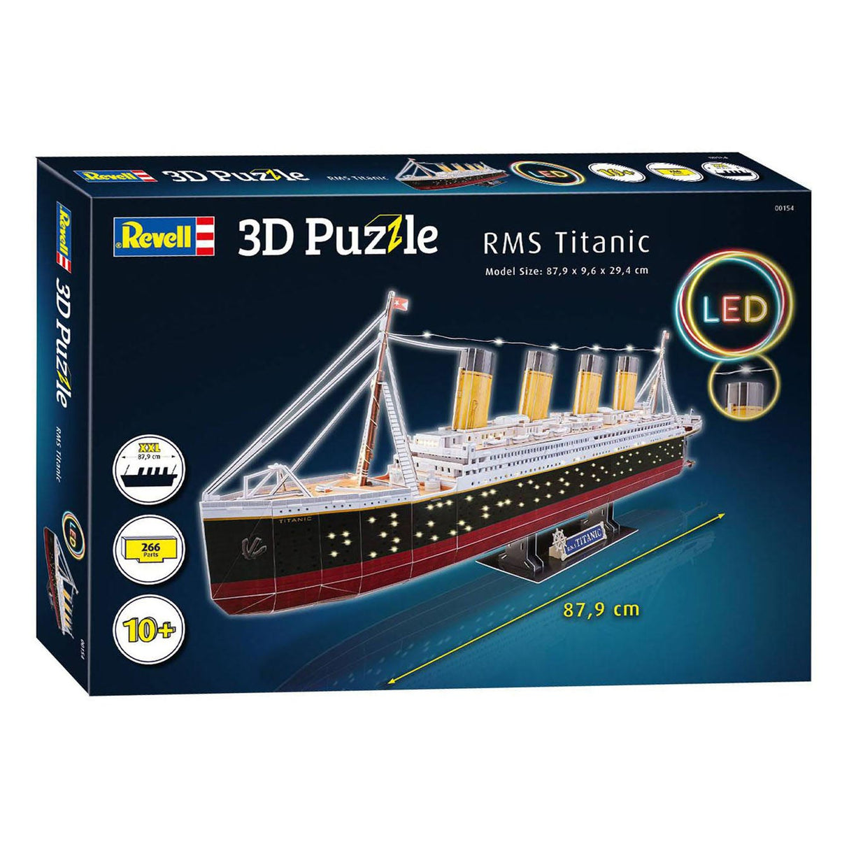 Kit de construction de puzzle 3D Revell - RMS Titanic LED Edition 266 pièces.