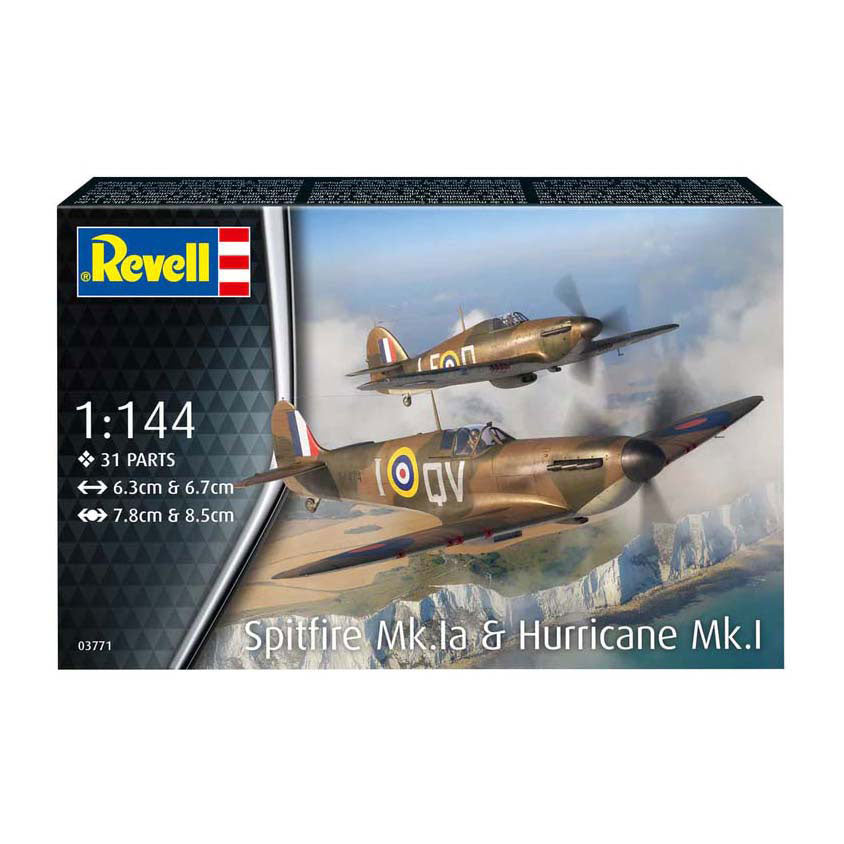 Maquette Revell - Spitfire Mk.1a Hurricane Mk.1 1:144 - 31 pcs.