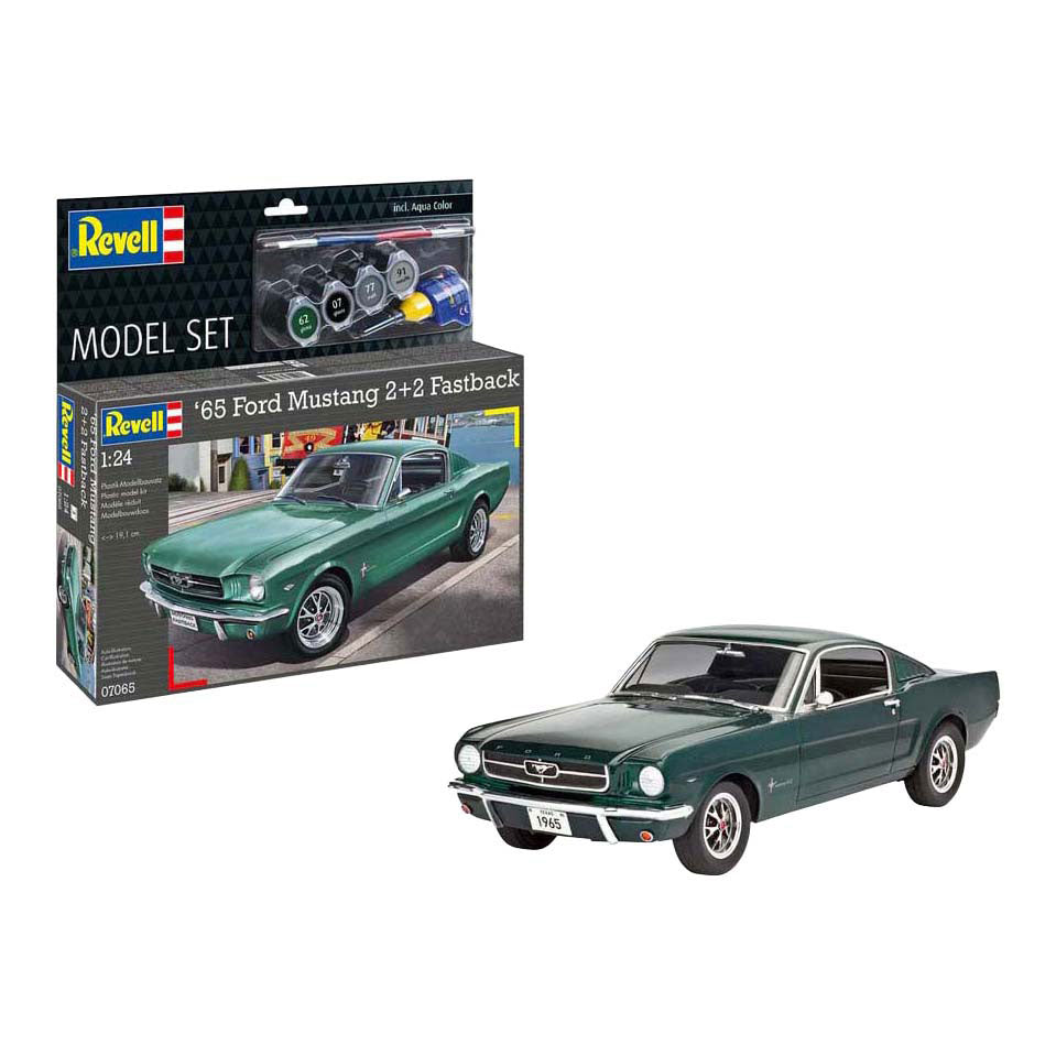 Maquette Revell - 1965 Ford Mustang 2+2 fastback 1:24 - 82 pcs. - y compris couleurs de peinture de base