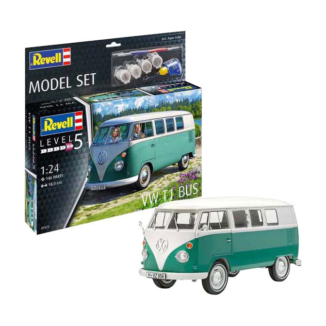 Maquette Revell - Bus VW T1 1:24 - 146 pcs. - y compris couleurs de peinture de base