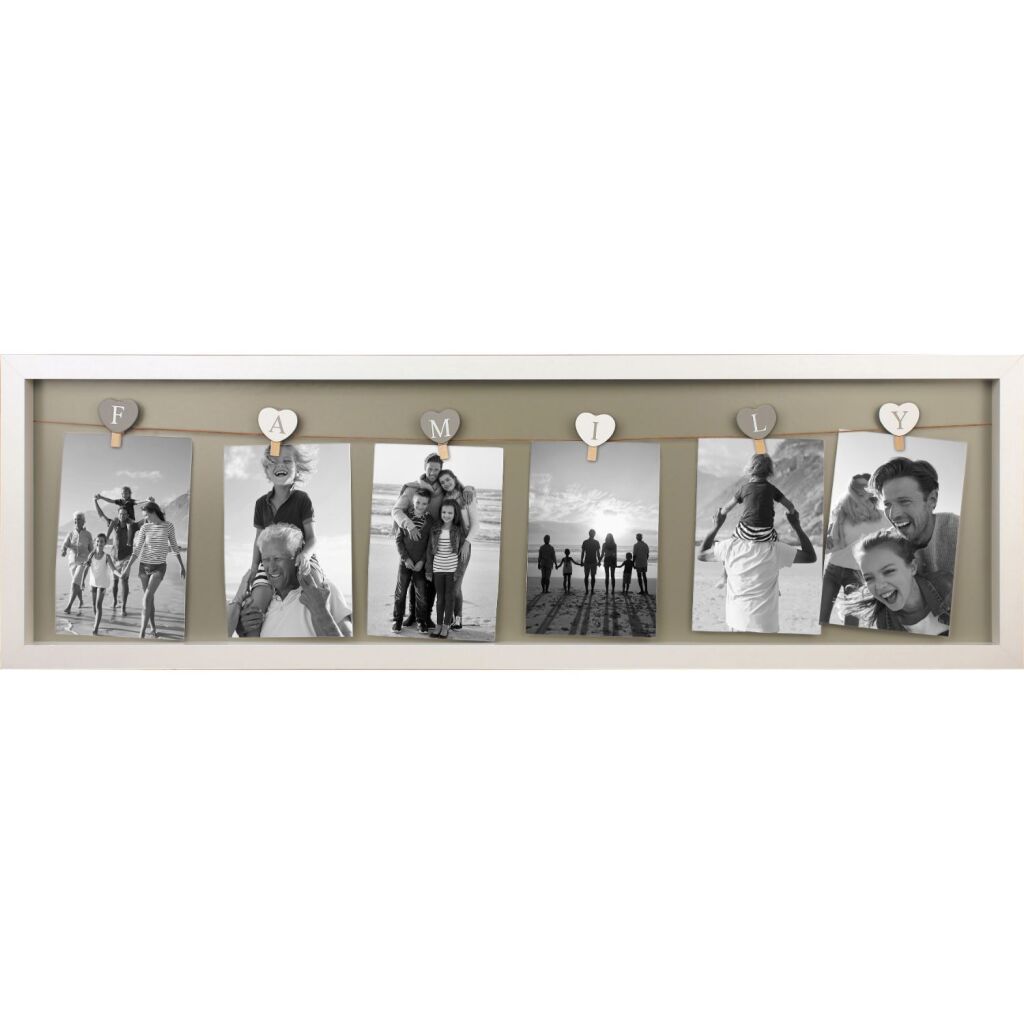 Divers cadre photo famille mdf 78x24 blanc