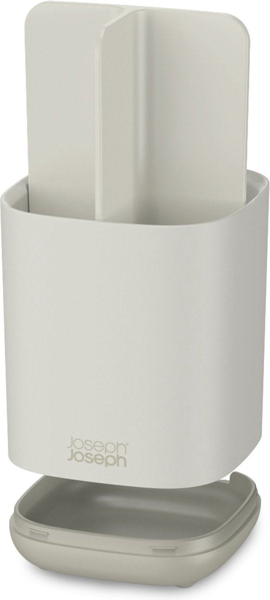Joseph joseph organiseur de brosse à dents, avec 3 compartiments séparateurs, antidérapant, plastique, gris - | magasin facile