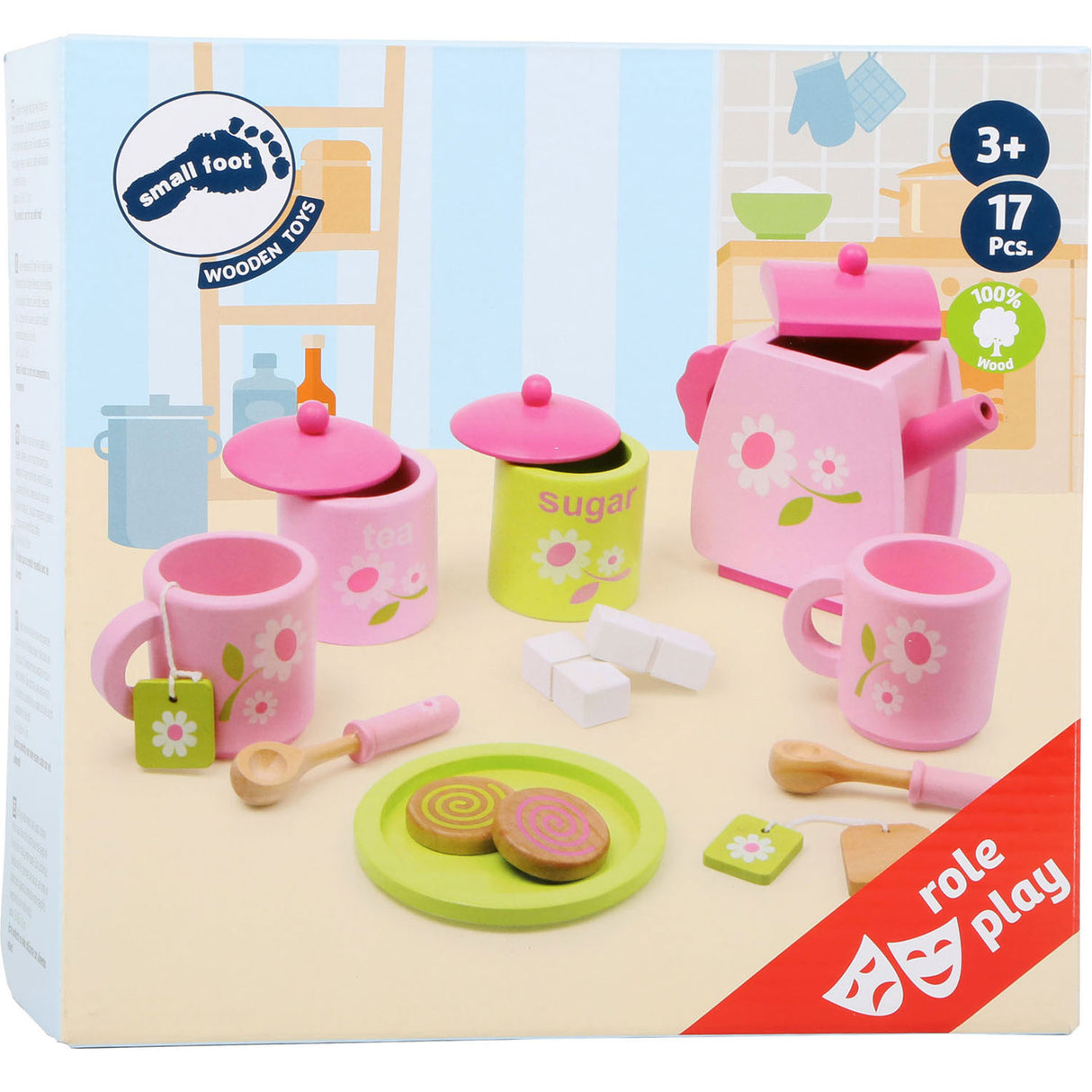 Small foot - service à thé en bois, 17 pièces.