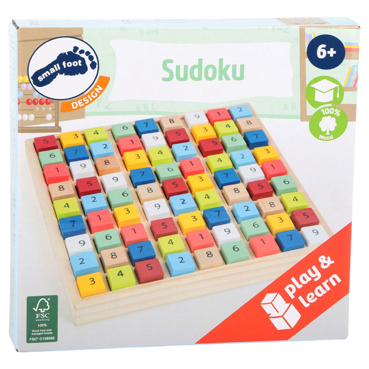 Petit pied - Couleur de jeu Sudoku en bois, 82dlg.