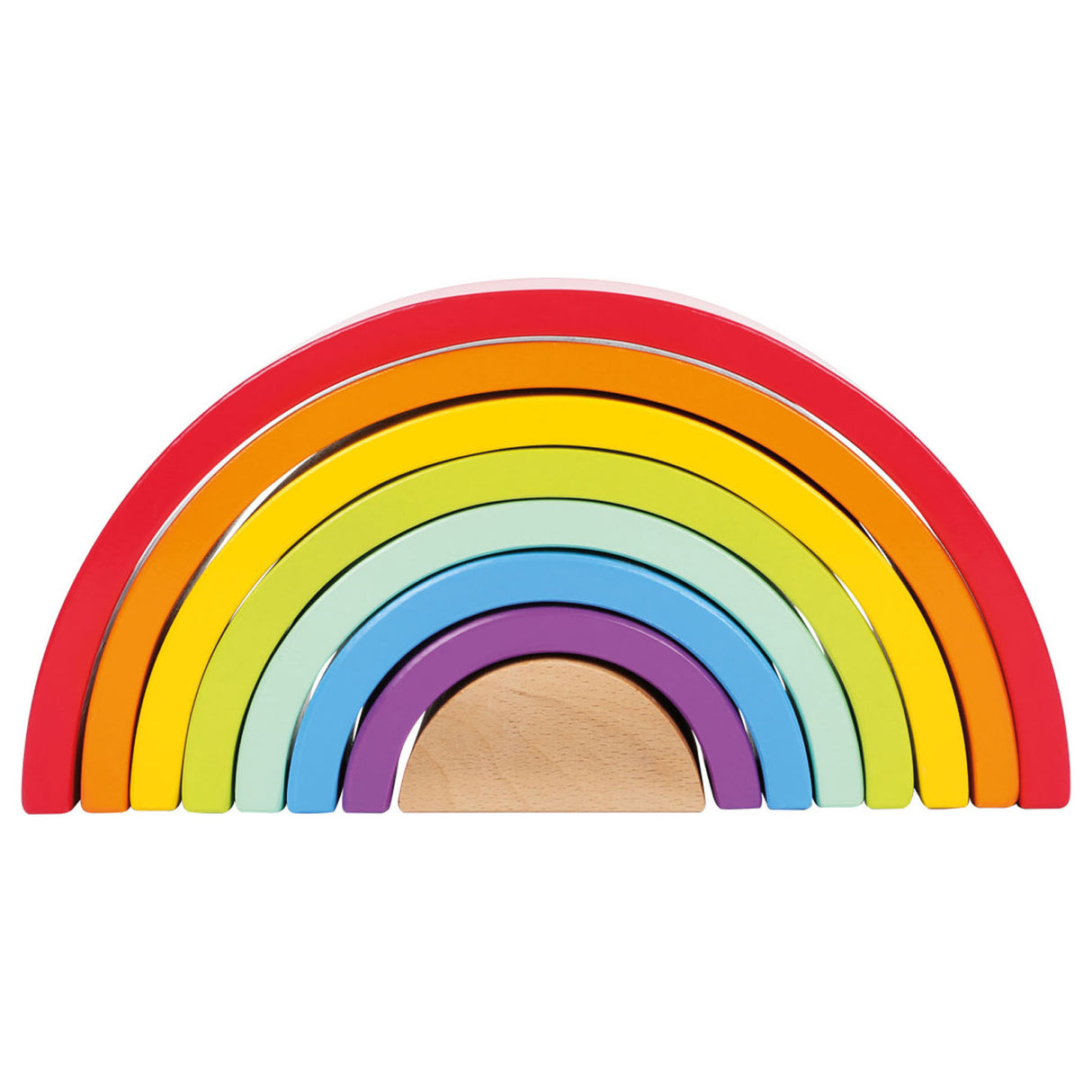 Petit pied - Blocs de construction en bois arc-en-ciel, 9dlg.
