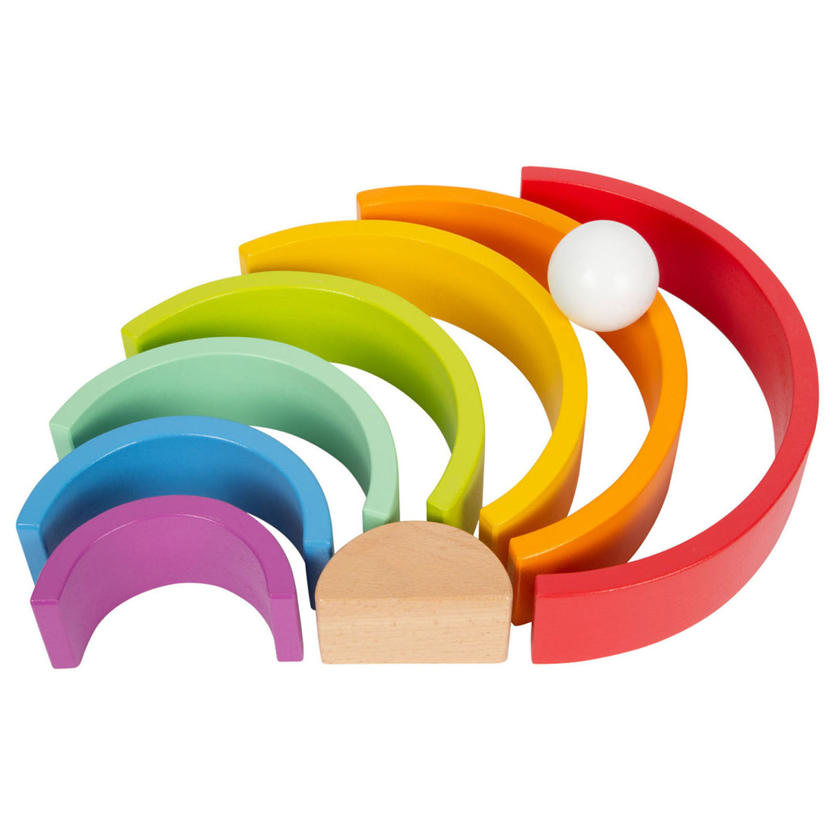Petit pied - Blocs de construction en bois arc-en-ciel, 9dlg.