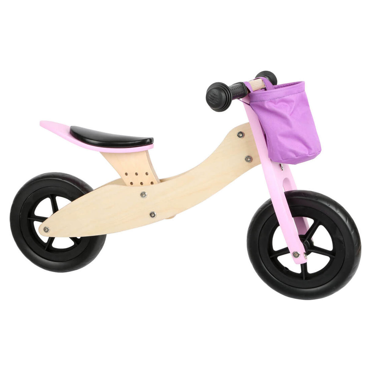 Petit pied - Tricycle en bois et vélo d'équilibre 2in1 maxi rose