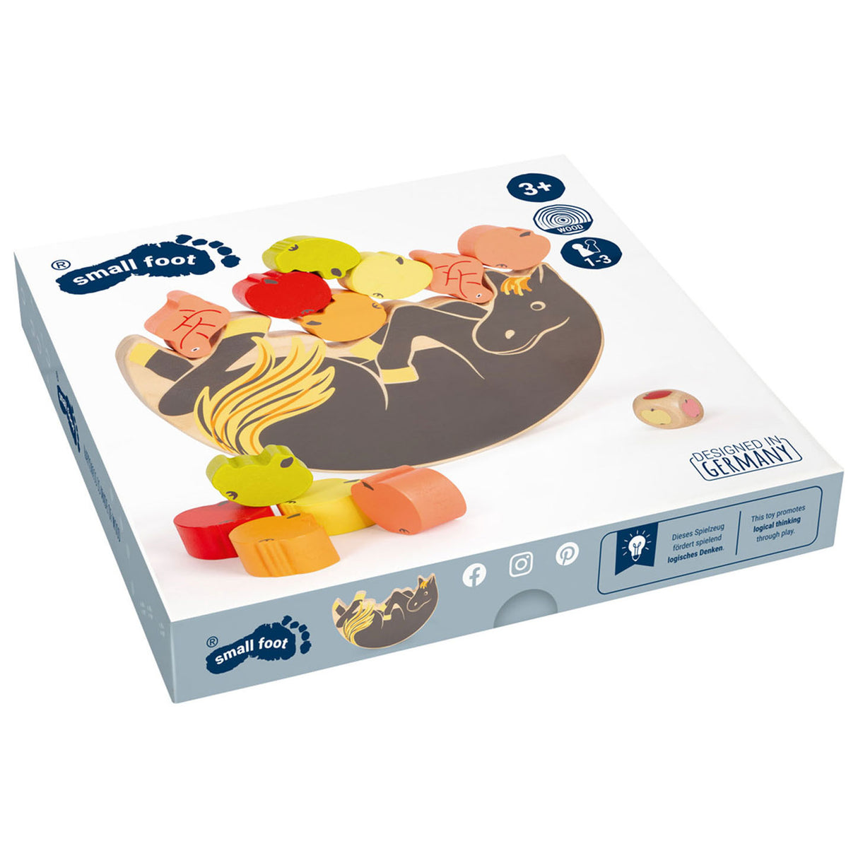 Petit pied - Horse de jeu d'équilibre en bois, 7dlg.