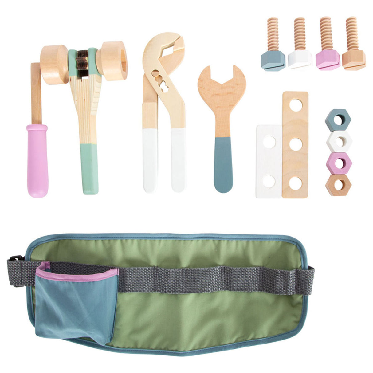 Petit pied - ceinture Redschappen avec outils en bois, 15dlg.