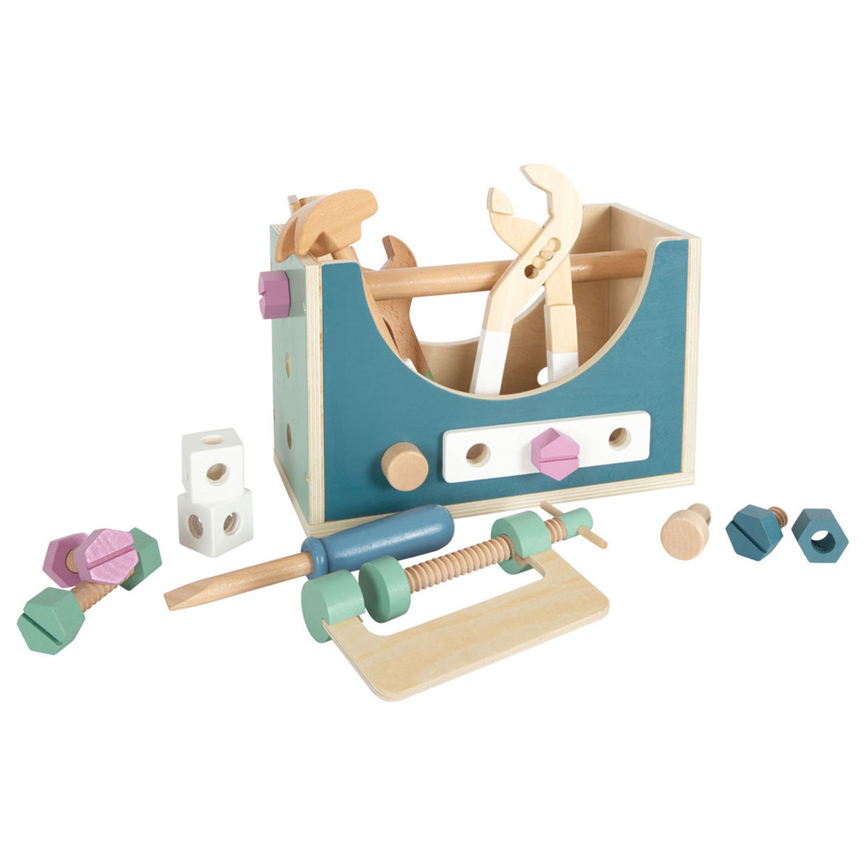 Petit pied - boîte à outils en bois nordique 2in1, 28dlg.